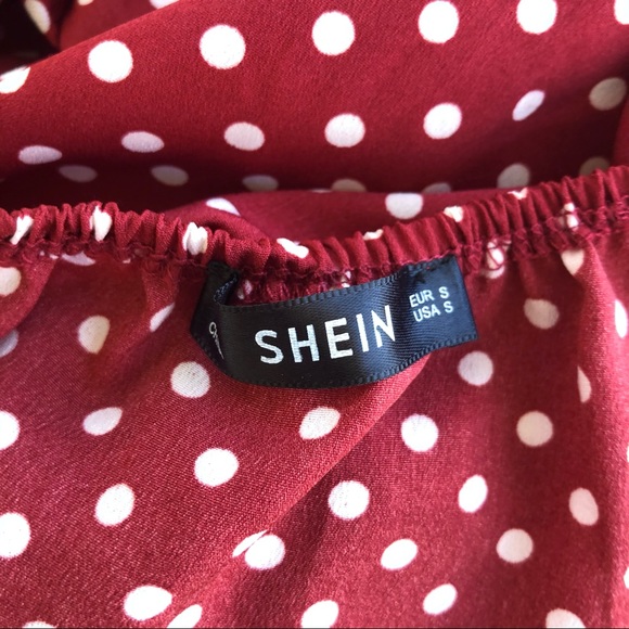 SHEIN Midi Tie Back Twist Cut Out Polka Dot Dress - Picture 6 of 7